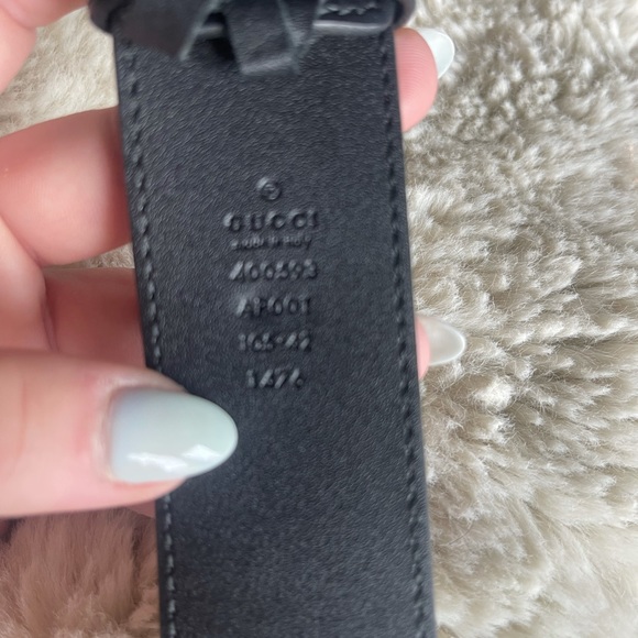 Wide leather belt with Double G buckle main image 6